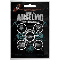 Philip H. Anselmo & The Illegals - Unisex Brain Button Badge Pack