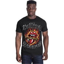 The Rolling Stones - Unisex Flaming Tattoo Tongue T-Shirt