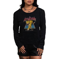 Affliction - Womens Leopard Rock Long Sleeve Fleece Sweater