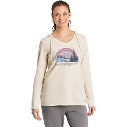Life Is Good - Womens Here Comes The Sun On The Lake Long Sleeve Hooded T-Shirt