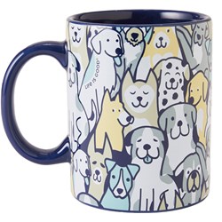 Life Is Good - Heart Of Dogs Pattern Mug