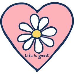 Life Is Good - Simple Daisy Heart Sticker