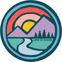 Life Is Good - Sunset Breathe Circle Magnets