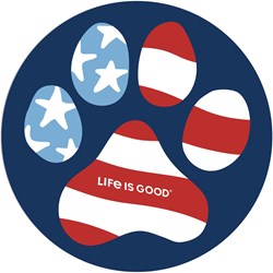 Life Is Good - Us Flag Paw Magnets