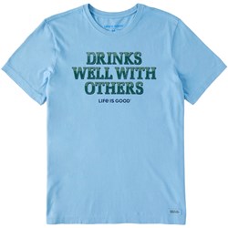 Life Is Good - Mens Drinks Well With Others Pub Script T-Shirt