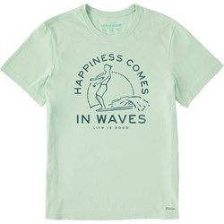 Life Is Good - Mens Happiness Comes In Waves Surfer T-Shirt