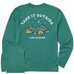 Life Is Good - Mens Take It Outside Camping Long Sleeve Crusher-Lite Tee