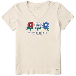 Life Is Good - Womens America The Beautiful Daisies T-Shirt