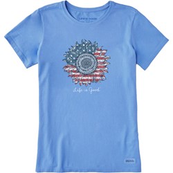 Life Is Good - Womens American Sunflower T-Shirt