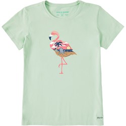 Life Is Good - Womens Beachy Flamingo T-Shirt