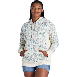 Life Is Good - Womens Botanical Butterfly Pattern Hoodie