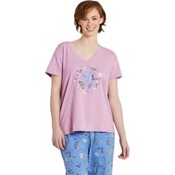 Life Is Good - Womens Butterfly And Floral Compass Pajama Top