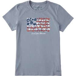 Life Is Good - Womens Count Your Blossoms Usa Flag T-Shirt