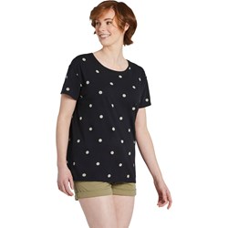 Life Is Good - Womens Daisy Dot Pattern Allover Print Short Sleeve T-Shirt