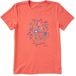 Life Is Good - Womens Earth Laughs In Wildflowers T-Shirt