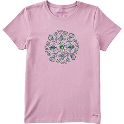 Life Is Good - Womens Floral Bee Mandala T-Shirt