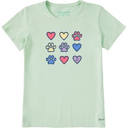 Life Is Good - Womens Hearts & Paws T-Shirt