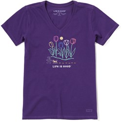 Life Is Good - Womens Hiking Past Tulips T-Shirt