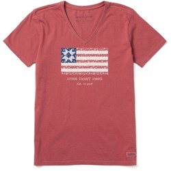 Life Is Good - Womens Home Sweet Home Quilted Flag T-Shirt