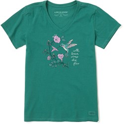 Life Is Good - Womens Hummingbird Brave Wings T-Shirt