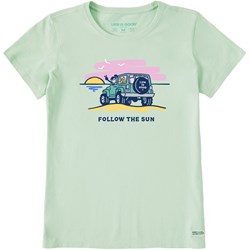 Life Is Good - Womens Jackie And Rocket Follow The Sun 4X4 T-Shirt