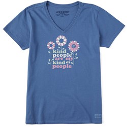 Life Is Good - Womens Kind People Flowers T-Shirt