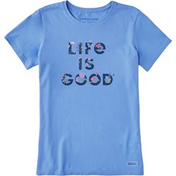 Life Is Good - Womens Stack Flowers T-Shirt