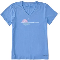 Life Is Good - Womens Linear Flamingo Vista T-Shirt