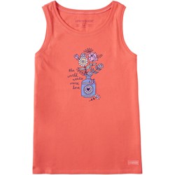 Life Is Good - Womens More Love Flower Vase Doodle Tank Top