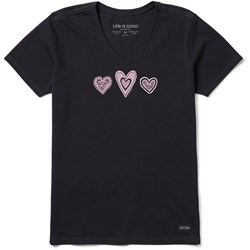 Life Is Good - Womens Multi Folk Hearts T-Shirt
