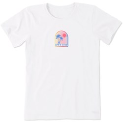 Life Is Good - Womens Palm And Sun Arch T-Shirt