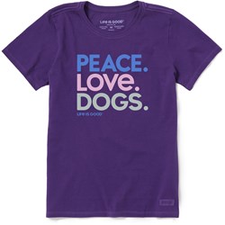 Life Is Good - Womens Peace Love Dogs T-Shirt