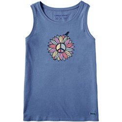Life Is Good - Womens Peace Sign Flower Tank Top
