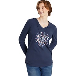 Life Is Good - Womens Pretty Flower Burst Long Sleeve T-Shirt