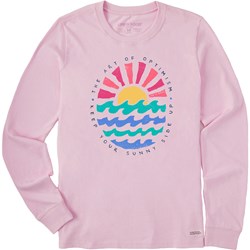 Life Is Good - Womens Quirky Sun Ocean Sunny Side Up Long Sleeve Crusher Tee