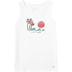 Life Is Good - Womens Quirky Wave Palm Sun Tank Top