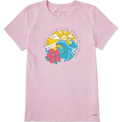 Life Is Good - Womens Quirky Wavy Ocean Alright T-Shirt