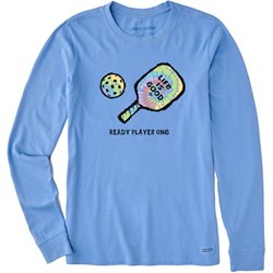 Life Is Good - Womens Ready Player One Pickleball Long Sleeve Crusher Tee