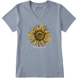 Life Is Good - Womens Scribbled Sunflower T-Shirt