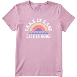 Life Is Good - Womens Take It Easy Rainbow Waves T-Shirt