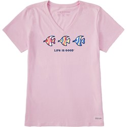 Life Is Good - Womens Three Colorful Fish T-Shirt