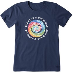 Life Is Good - Womens Tie Dye Smile Good Day T-Shirt