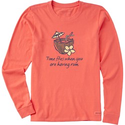 Life Is Good - Womens Time Flies When You Are Having Rum Long Sleeve Crusher Tee
