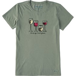 Life Is Good - Womens I Need Wine Glasses Crusher T-Shirt