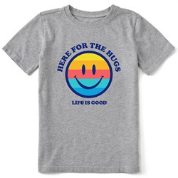 Life Is Good - Kids Clean Here For The Hugs Smiley Face T-Shirt