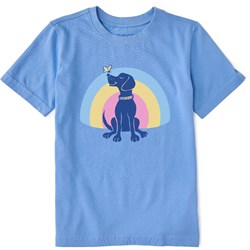 Life Is Good - Kids Clean Rainbow Dog Crusher T-Shirt