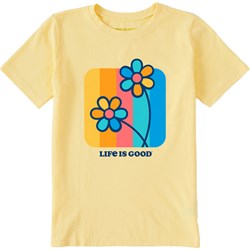 Life Is Good - Kids Clean Stripey Flowers Crusher T-Shirt