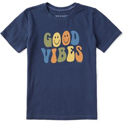 Life Is Good - Kids Groovy Smiley Good Vibes Short Sleeve T-Shirt