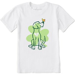 Life Is Good - Kids Irish Spring Clover Dog Crusher T-Shirt