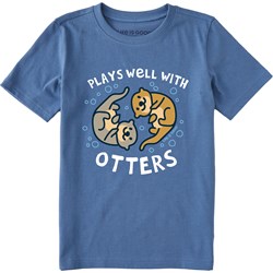 Life Is Good - Kids Plays Well With Otters Crusher T-Shirt